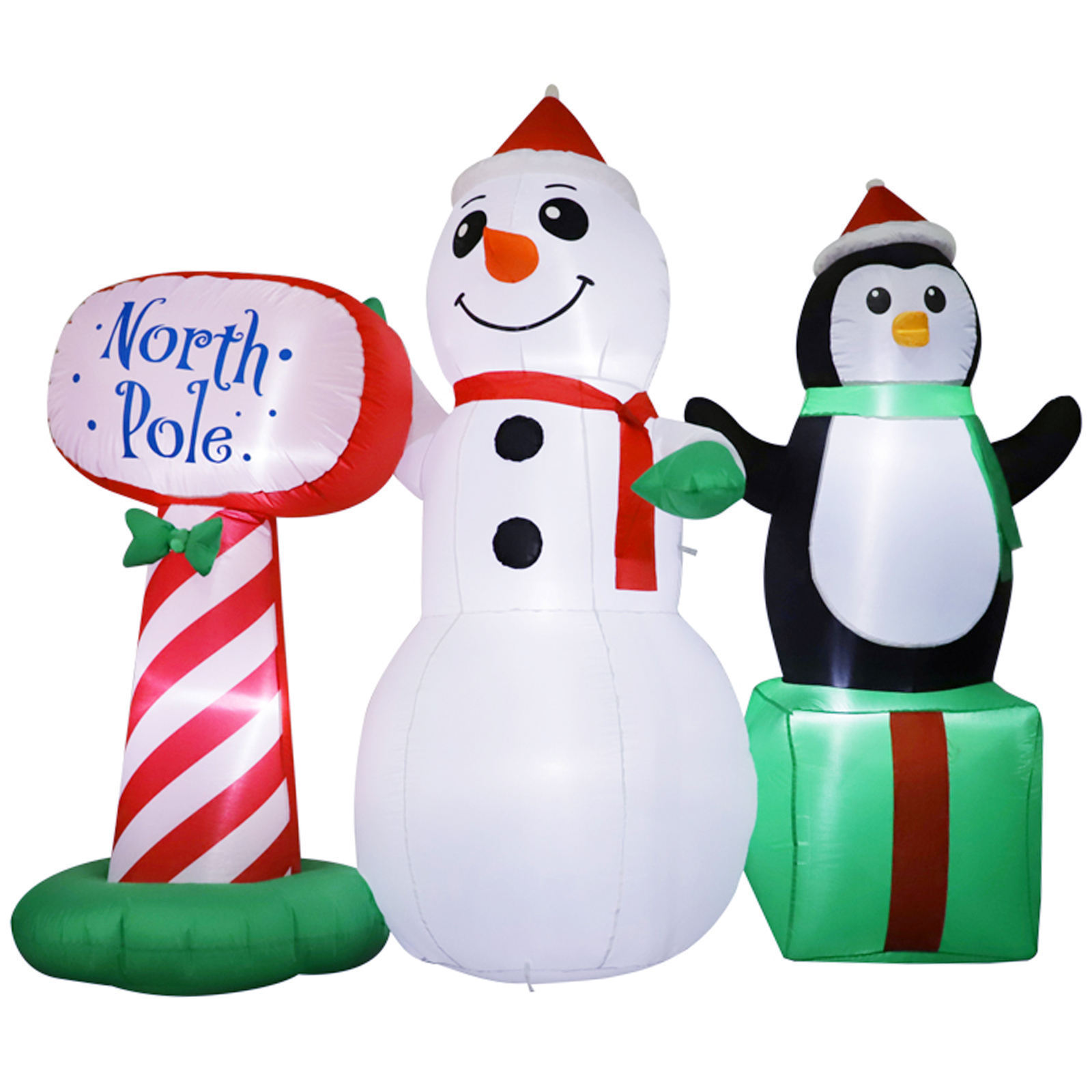 source factory 7FT Inflatable Snowman Penguin Blow Up Yard Decorations with Rotating LED Lights for Indoor Outdoor