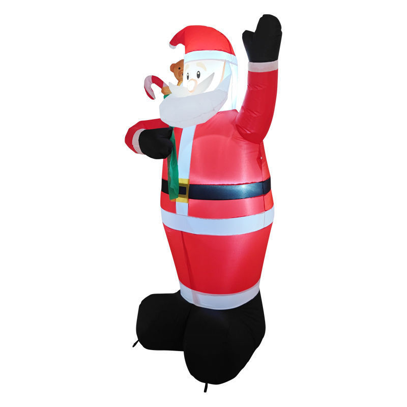 inflatable christmas decorations outdoor giant Santa carry bag with little bear garden decoration with led light