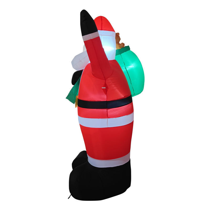 inflatable christmas decorations outdoor giant Santa carry bag with little bear garden decoration with led light