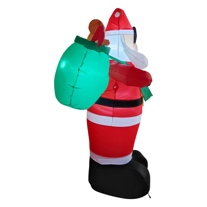 inflatable christmas decorations outdoor giant Santa carry bag with little bear garden decoration with led light