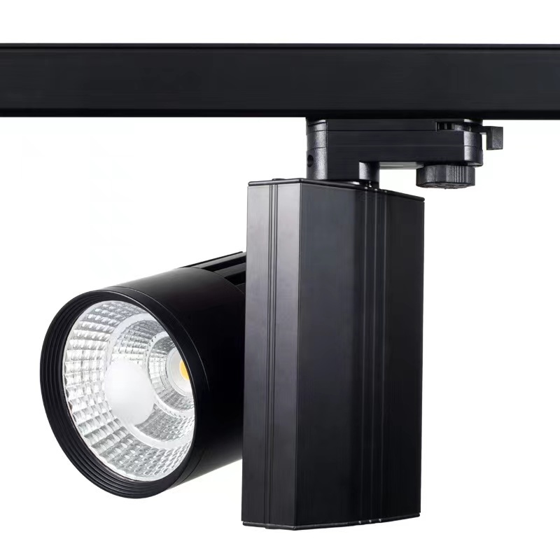 LED Track Light Dimmable CE ROHS Commercial Focus COB Track Light High Brightness Spot Light 4 wire 3 phase High Lumen