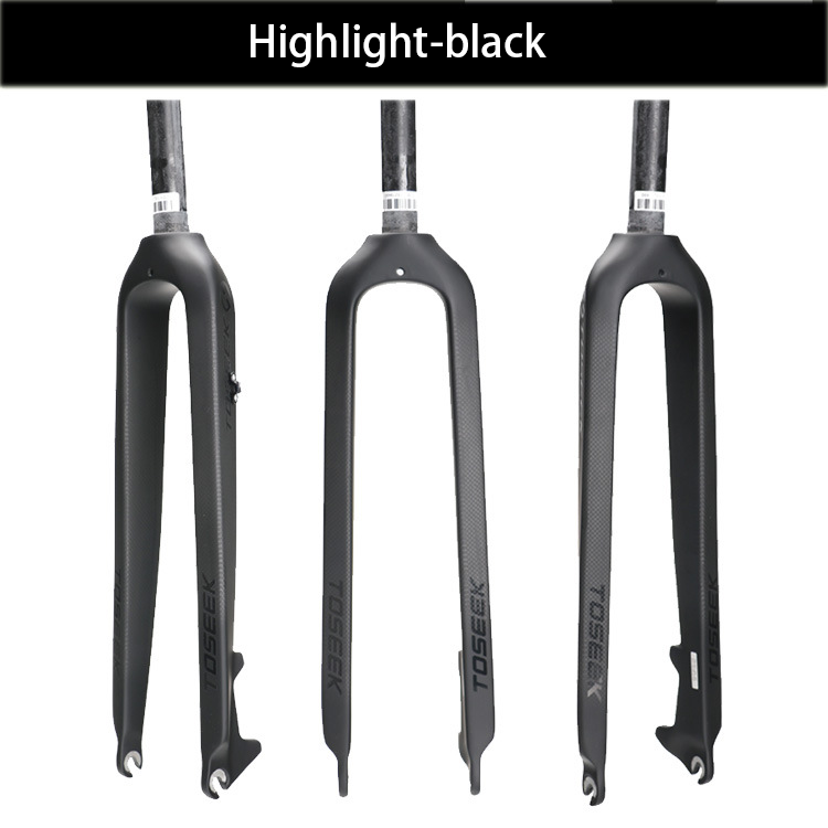 Full carbon straight tube Bike front fork Toseek mountain bicycle Hard fork Quick release disc brake mtb 26 /27.5 /29 inch fork