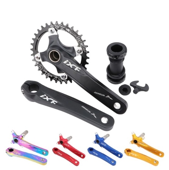 IXF MTB Bike Crankset 170mm 104 BCD Hollow integrated Mountain Bicycle Crank Cycling Chainring BB 32/34/36/38T bicycle crankset