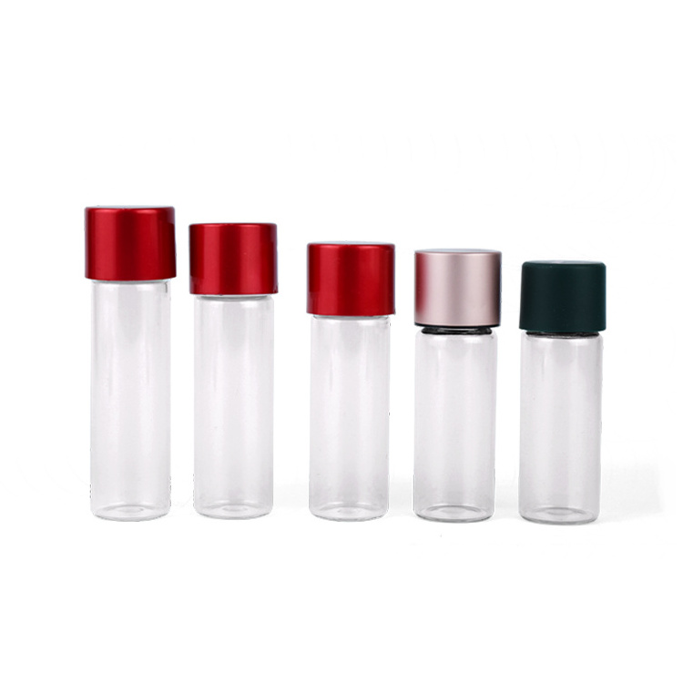 Clear Glass Tube with Child Resistant Plastic Cap, 22*115mm Custom Logo/Color Glass Tube for Packaging High Grade Roll