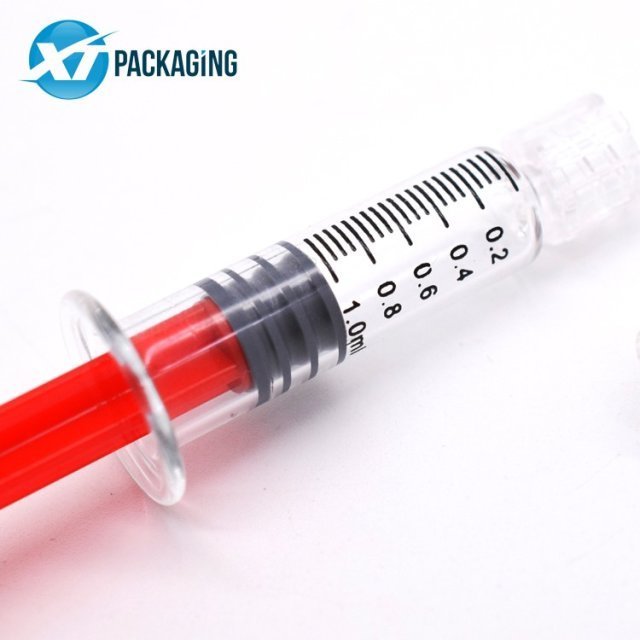 1ml luer lock glass syringe gold metal push syringe packaging colorful syringes with custom printing