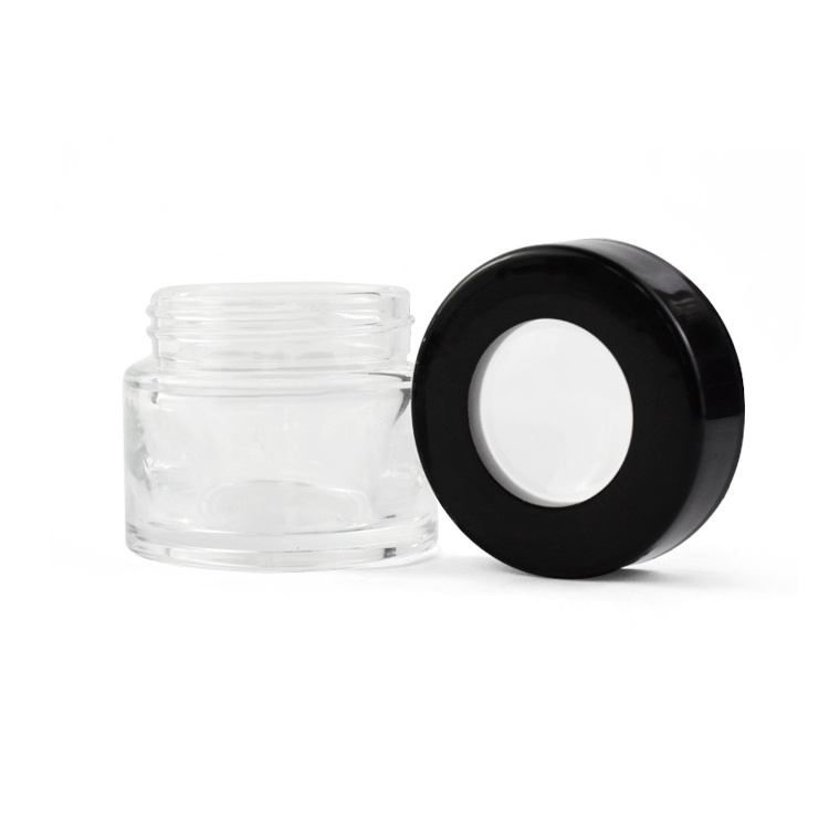 Glass magnifying jar 3.5g flower Smell Proof Stash Jar CR packaging with custom paper box CR Jar with lid