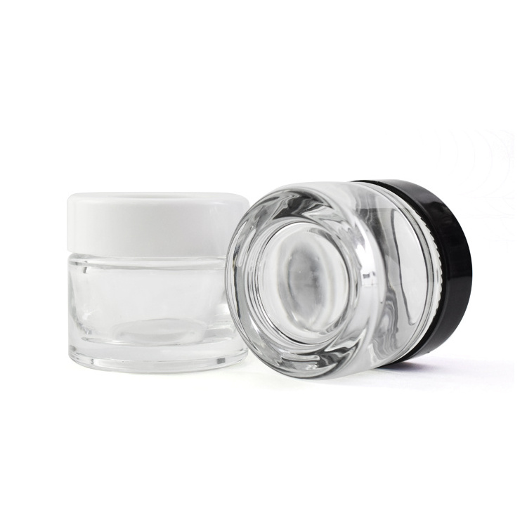 Glass magnifying jar 3.5g flower Smell Proof Stash Jar CR packaging with custom paper box CR Jar with lid