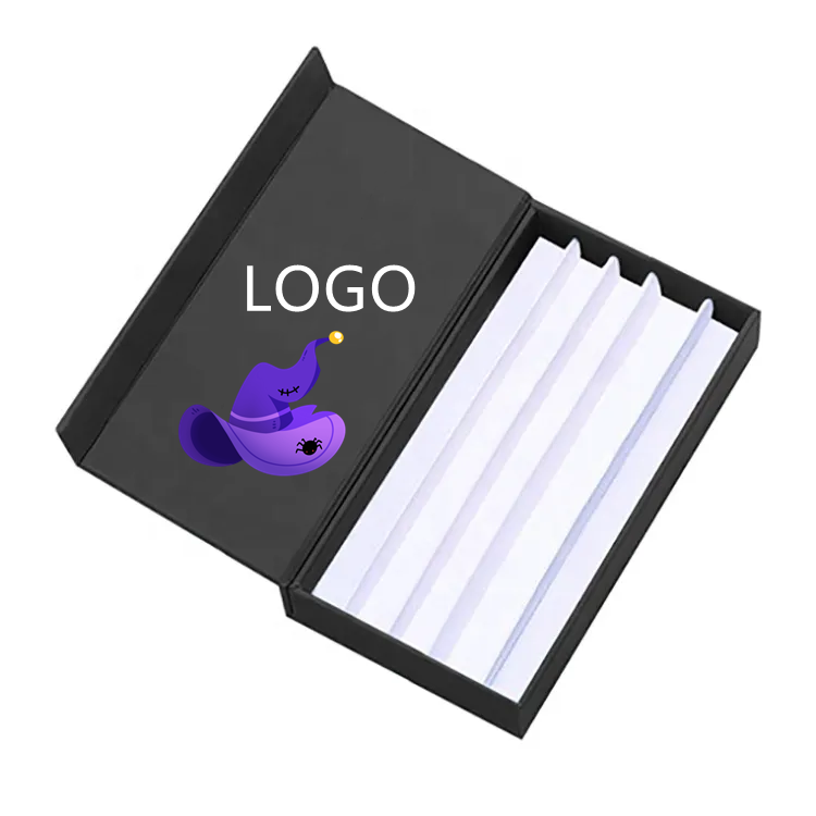 Custom Logo Cardboard Jewelry Gift Bag Necklace Drawing Box Package Slide Drawer Paper Box with Black Foam for Child Resistant