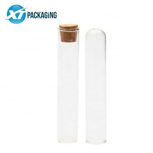 Clear Child Resistant Tube Containers Cones Glass Tube With Cork