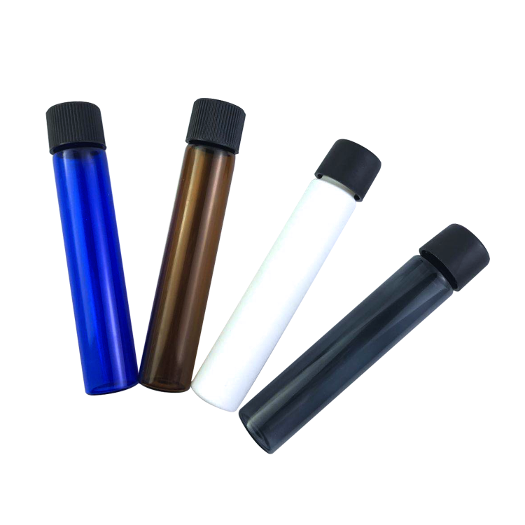 High Quality High Borosilicate Custom Logo 120mm Black Child Resistant Glass Tube with Child Resistant Cap for Packaging