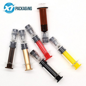 1ml luer lock glass syringe gold metal push syringe packaging colorful syringes with custom printing