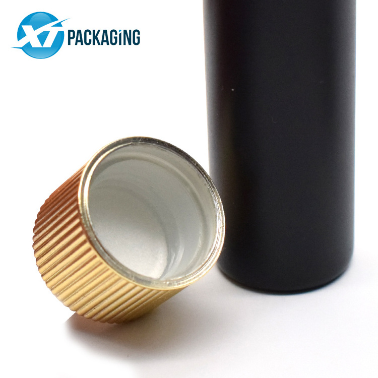 High Quality High Borosilicate Custom Logo 120mm Black Child Resistant Glass Tube with Child Resistant Cap for Packaging