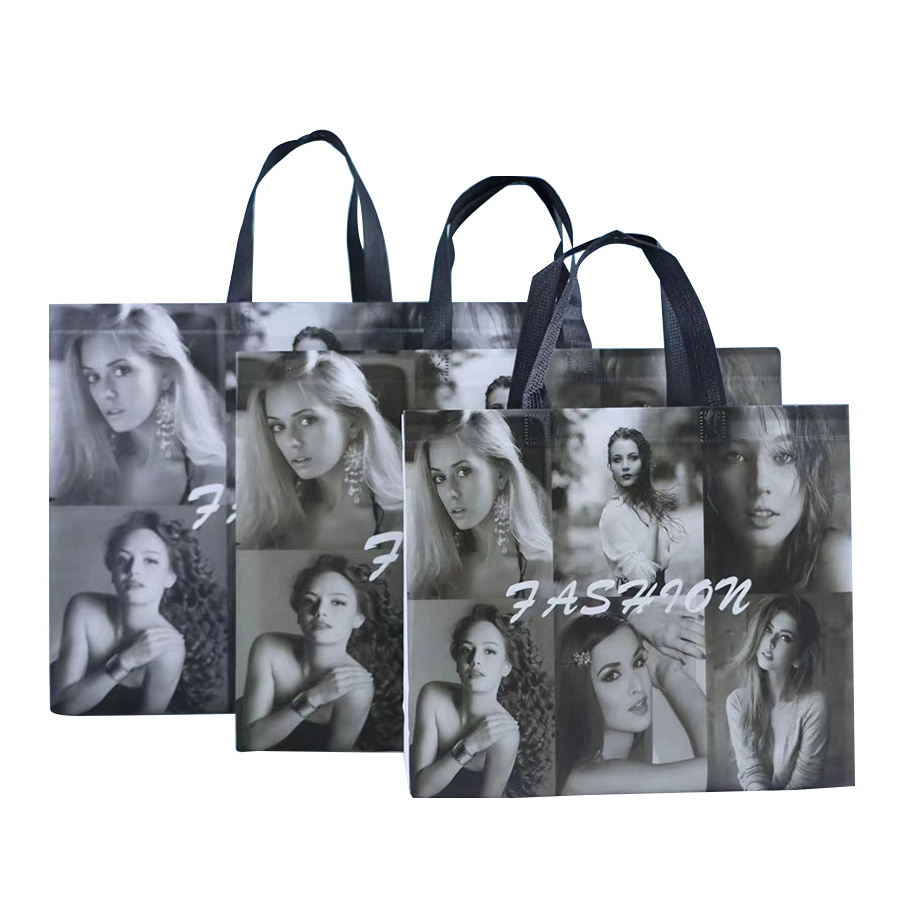 Wholesale manufacturer customize eco friendly fabric reusable pp laminated non woven shopping tote bags with printed logo