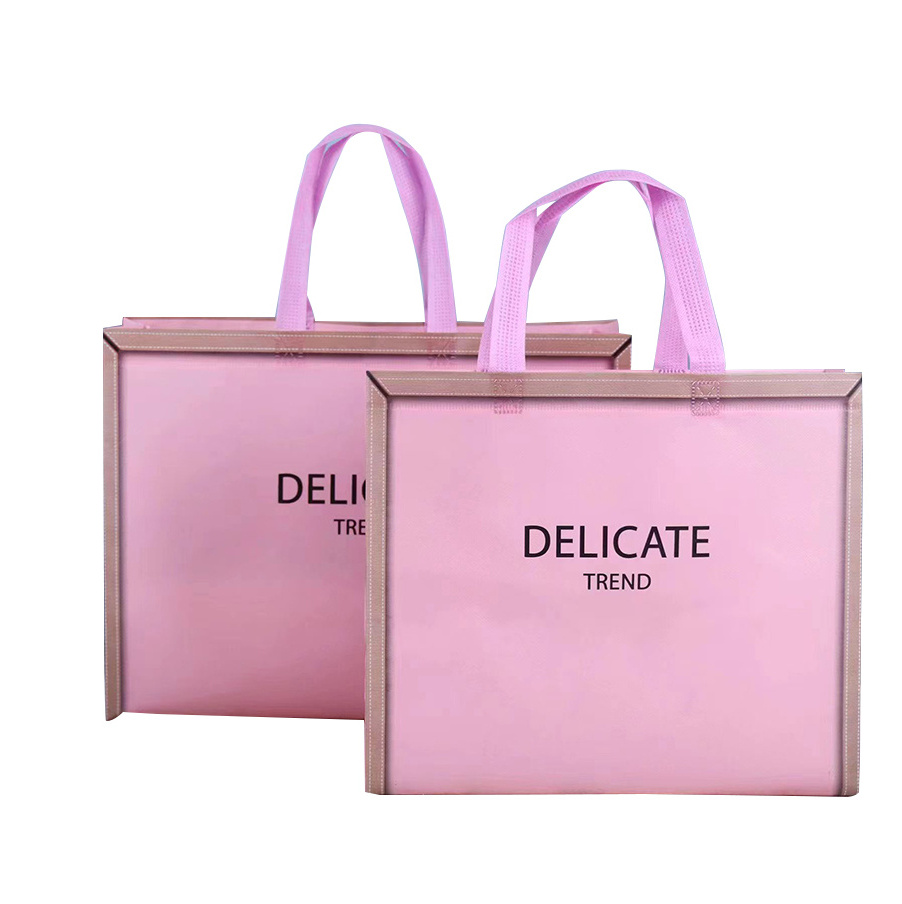 Wholesale manufacturer customize eco friendly fabric reusable pp laminated non woven shopping tote bags with printed logo