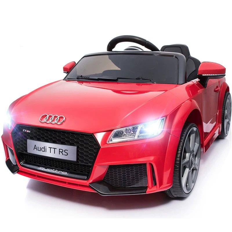 2023 latest Kids Ride On Car, 12V Licensed Audi TT RS, Remote Control Manual Two Modes Operation, MP3 Lights (Red)