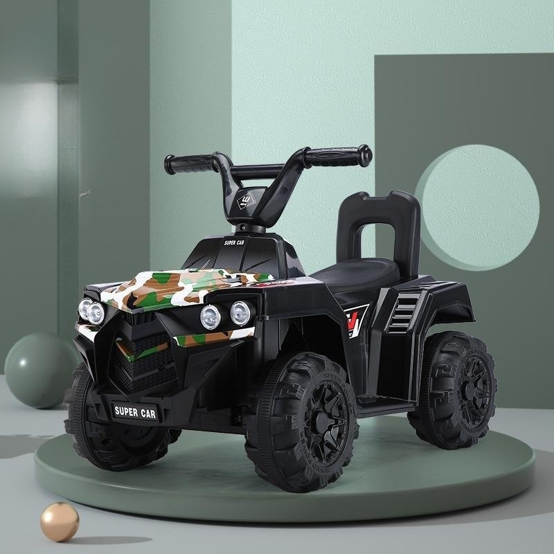 Children's electric four-wheel off-road vehicle can sit adults and children swing remote control children's electric toy car