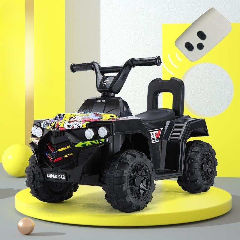 Children's electric four-wheel off-road vehicle can sit adults and children swing remote control children's electric toy car