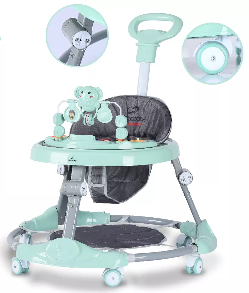 New Model Foldable Activity Kids Learning Jumper Multifunction Baby Walker Adjustable Rocking Five-Point Safety Belt 3 Year Olds