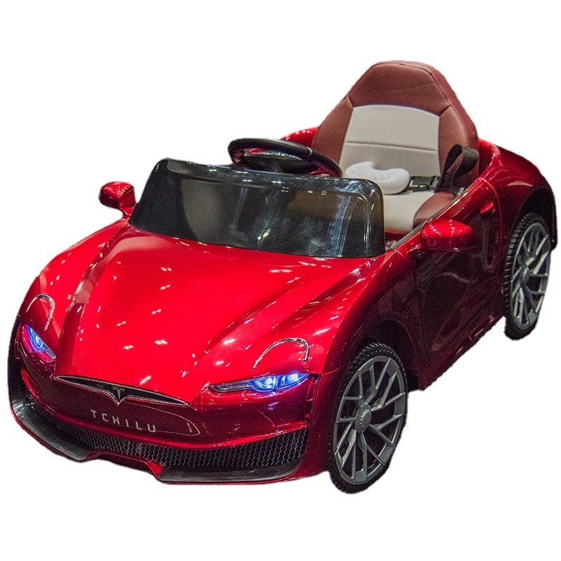 High-Power Tesla Style Kids Electric Car 12V Battery Powered PP Material Ride on Toy for 2-4 Year Old Boys and Girls