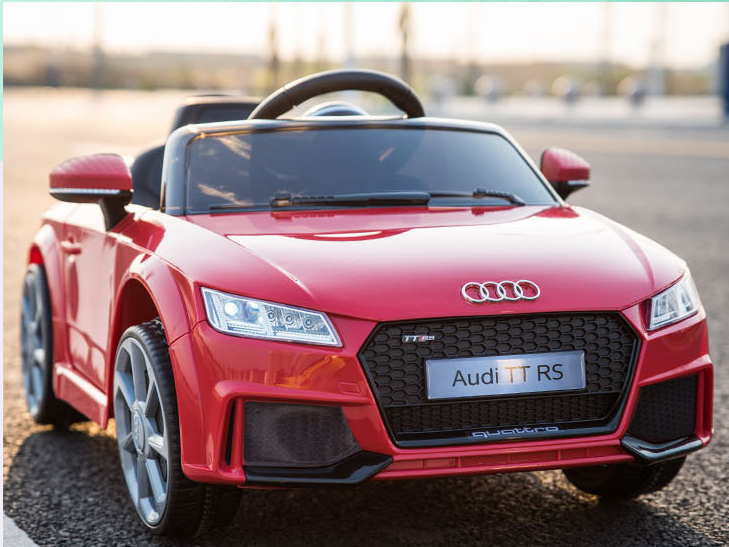 2023 latest Kids Ride On Car, 12V Licensed Audi TT RS, Remote Control Manual Two Modes Operation, MP3 Lights (Red)