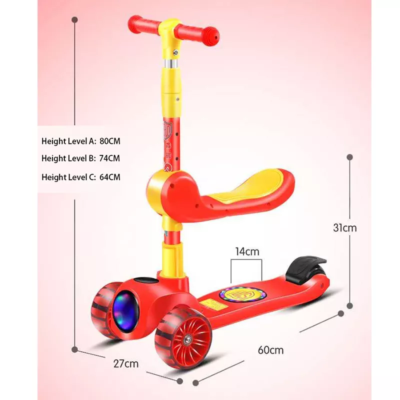 2024 The Latest Of The Cartoon Children's Scooter 3 in 1 can push children's scooters by hand