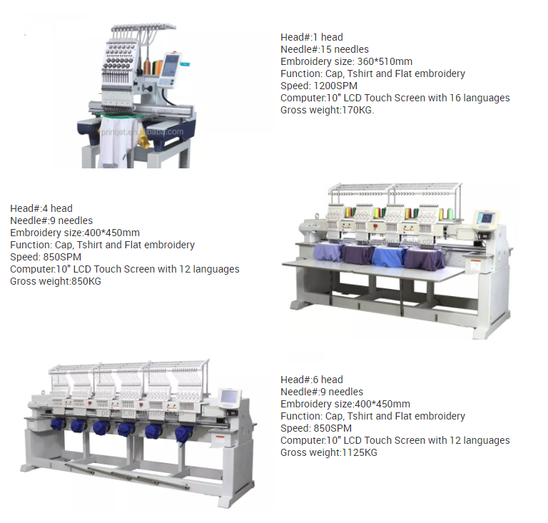 9 needle 6 head normal speed refurbished embroidery machine