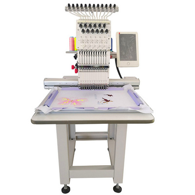 Fast delivery time Single Head Computer 9 12 15 Needles Industrial Computerized Hat Logo T Shirt Cap Embroidery Machine for Sale