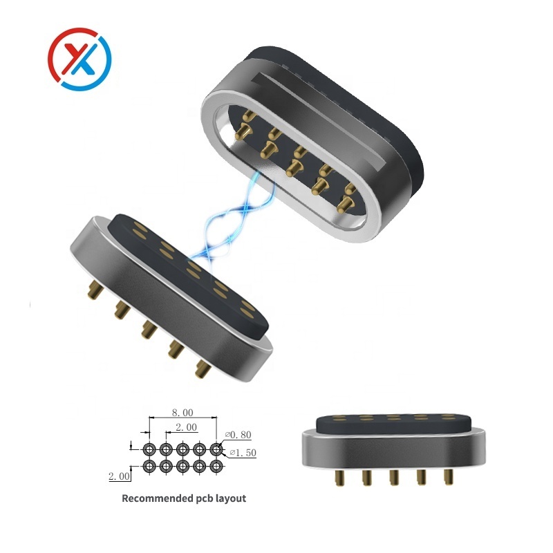 10PIN Anti-Misalignment Ring Magnetic Charging Connector Pogo Pin Magnetic Plug Electronics Fitness Equipment Magnetic Terminals