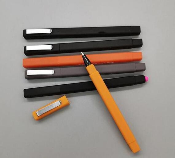 Soft Hotel Pen Logo Name Printed Square Rubber Plastic pen