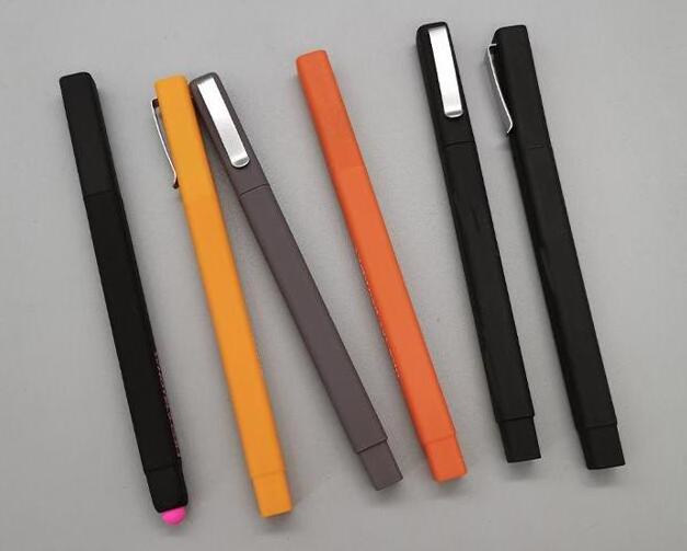 Soft Hotel Pen Logo Name Printed Square Rubber Plastic pen