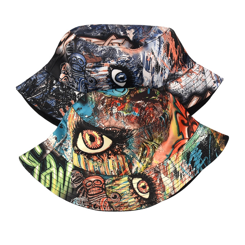 Custom High Quality Personalized Drawing Printed Unisex Design Bucket Hats Bucket Caps Wholesale Bucket Hat