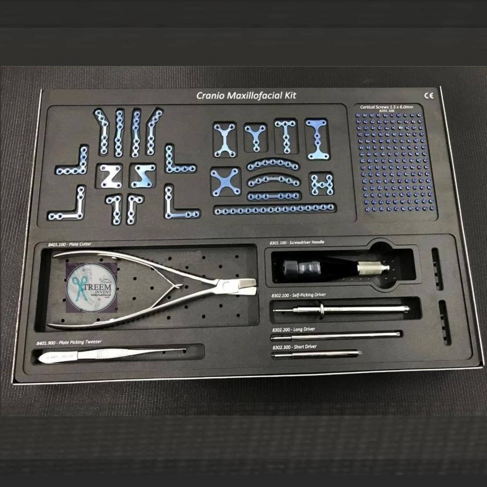 Maxillofacial Kit Dental Bone Implant Kit Maxillofacial Instruments Drills Plates and Screws