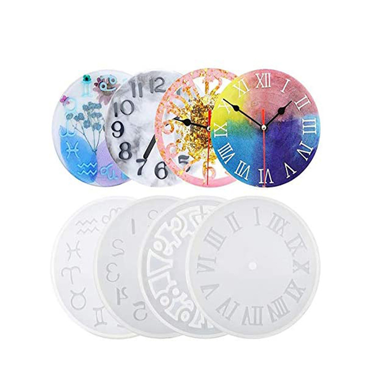 7Pcs Roman Numerals Arabic Numerals Clock Silicone Mold for Epoxy Resin DIY Jewelry Making Clock Resin Mold