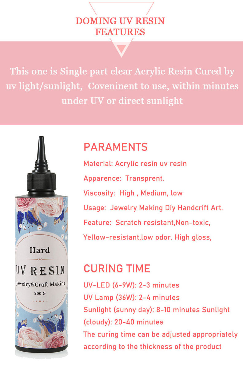 Wholesale UV Resin DIY Acrylic Clear Curable Curing Liquid Hard UV Resin for Handmade Craft UV Glue