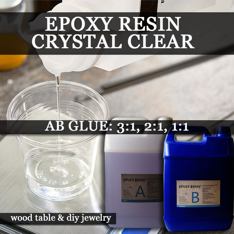 Manufacturer Custom Transparent Epoxy Resin 1:1 Crystal Clear Gallon , AB Glue Epoxy Resin Yellow Resistant For Art