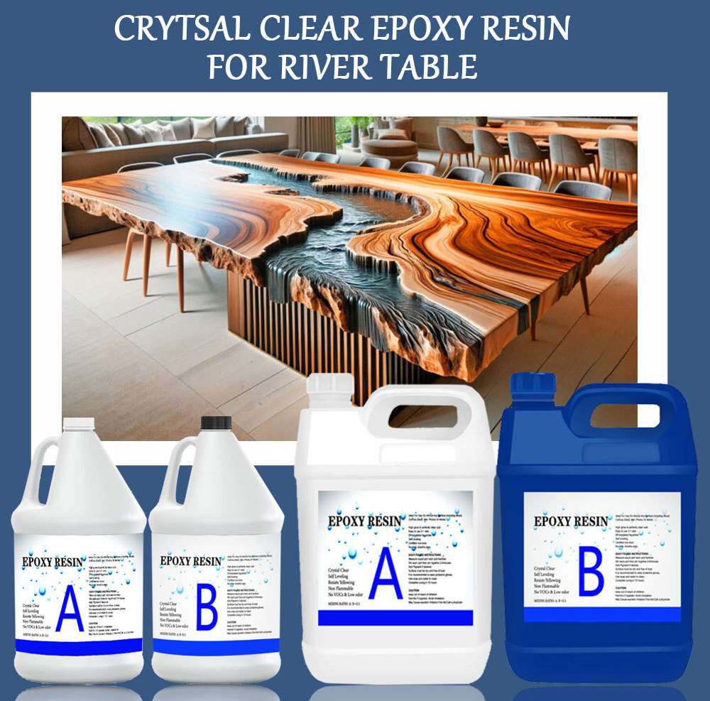 Liquid Glue Resin 3 Gallons Epoxy Resin Art 2:1 Epoxy Resin and Hardener For Epoxy River Table