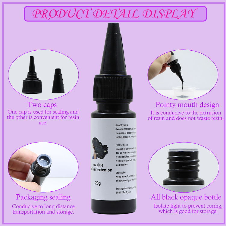 Hot Sale 20g Human Hair Extension Glue Waterproof Paste Firmly UV Hair Extension Glue