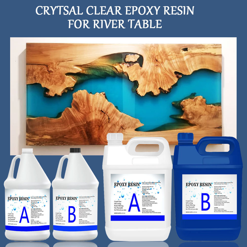 Transparent Deep Pour Epoxy Resin A and B No Bubble Epoxy Resin For River Table Making