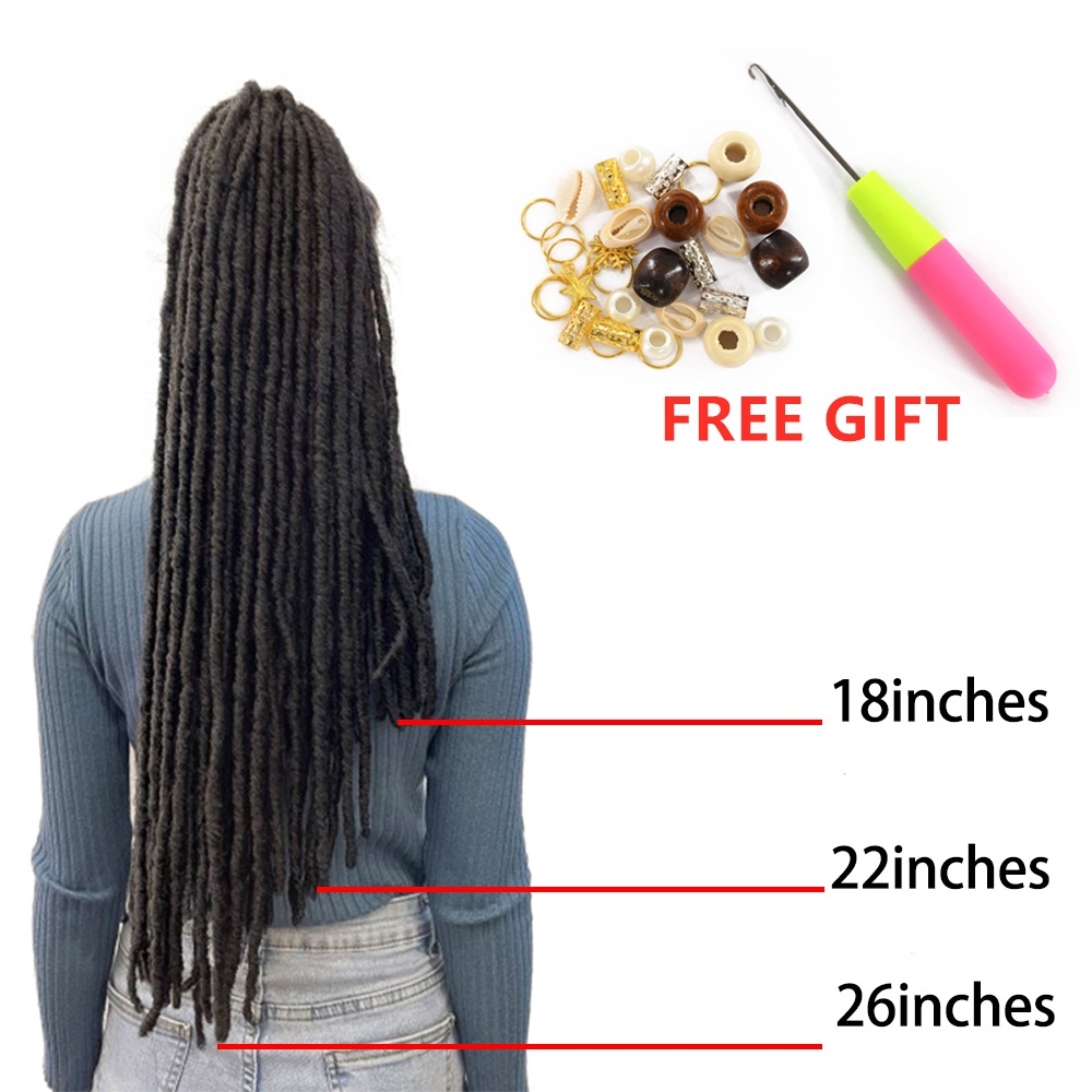 X-TRESS Wholesale Synthetic Braiding Hair Extensions Dreadlocks Ombre Brown Color Soft Straight Faux Locs Crochet Braids Hair