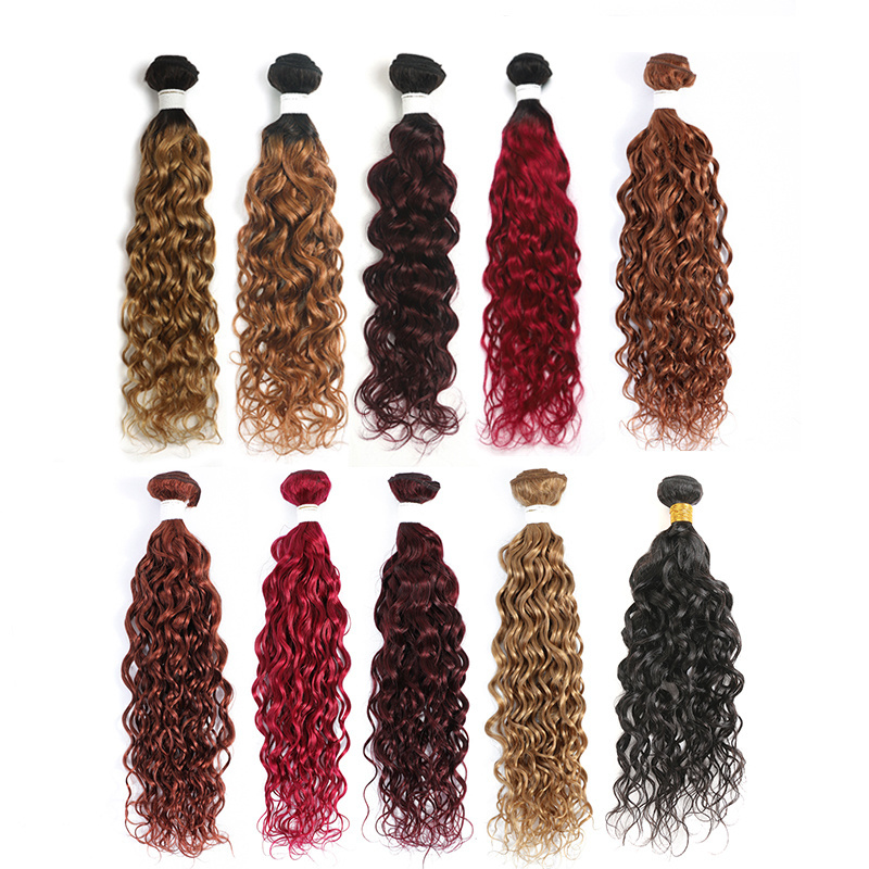 Wholesale Ombre 2 T Colors Hair Bundles With Closure Kinky Curly Wave Hair Extension High Quality Hair From Xuchang