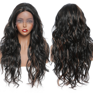 Sex Lubricantock Long Curly Synthetic Wig with Lace Front Heat Resistant Synthetic Hair Beautiful Hair Wigs Natural Style Wig