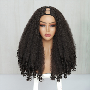 X-TRESS 20 Inches V-part Synthetic Wigs Classic Bouncy Spring Curly Wig Hair Wigs for Black for Afro Kinky Curly Women Long