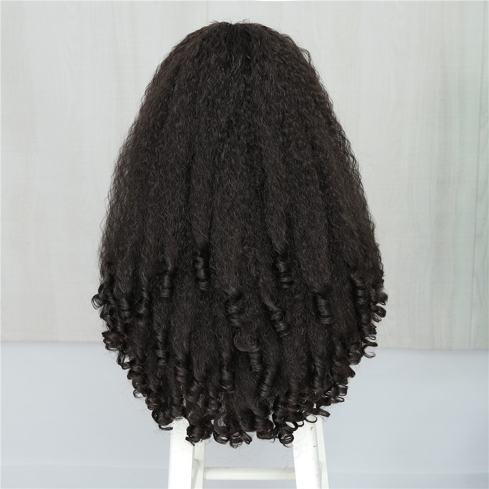 X-TRESS 20 Inches V-part Synthetic Wigs Classic Bouncy Spring Curly Wig Hair Wigs for Black for Afro Kinky Curly Women Long