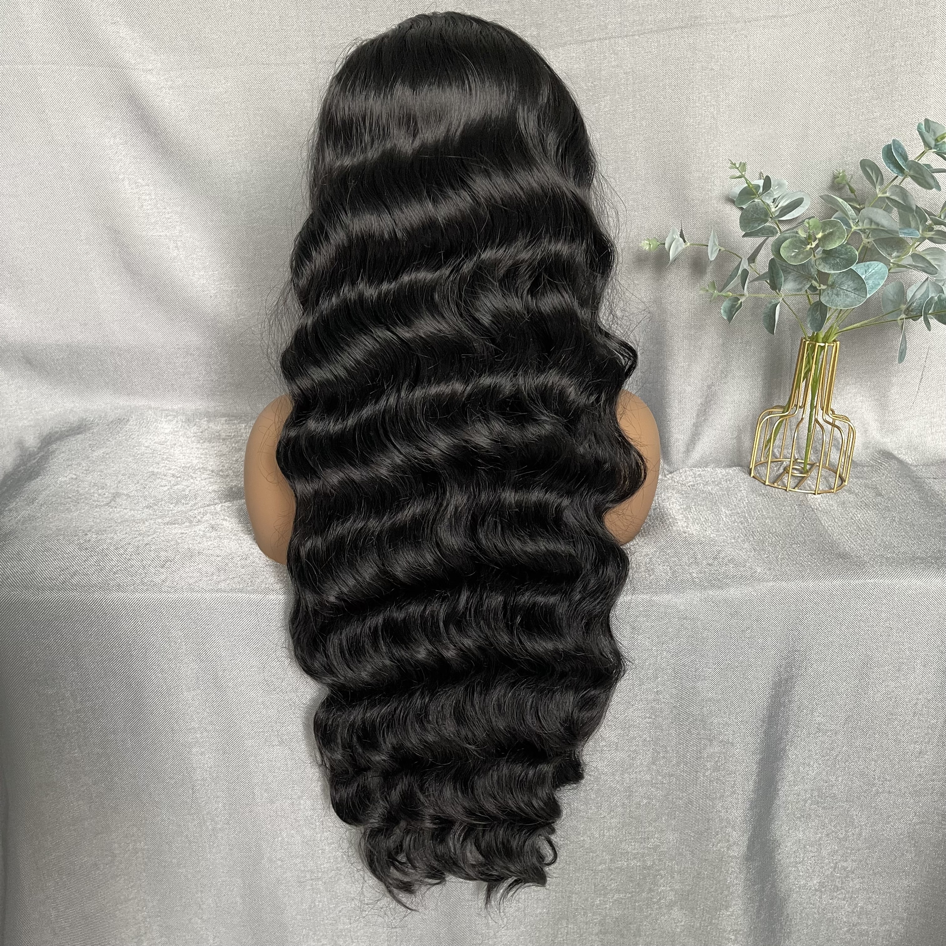 X-TRESS 13x4 Pre Plucked with Baby Hair Synthetic Lace Front Wigs 32 Inch Black Color Fluffy Long Body Wave Wig for Black Women