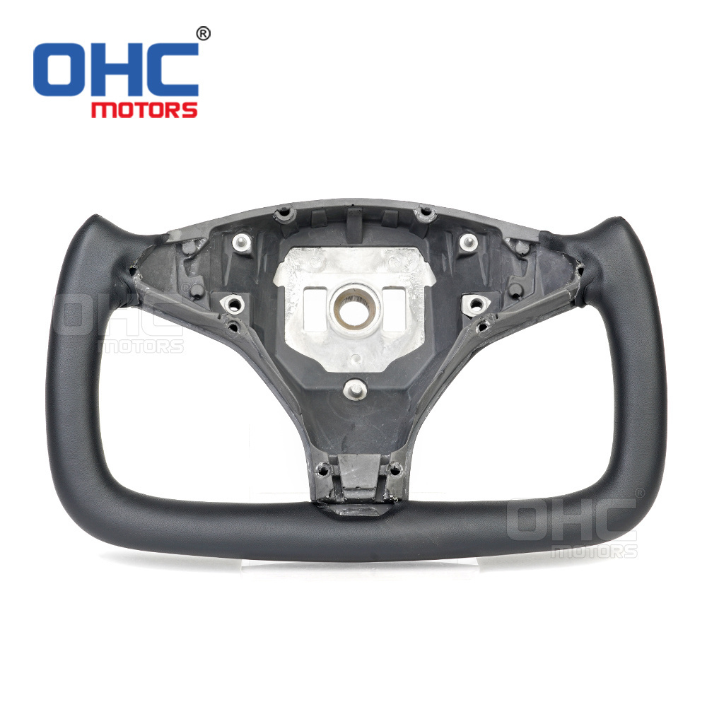 Car Leather Steering Wheel Fit for Tesla Model X S 3 Y Carbon Fiber Yoke plaint Steering wheel ohc motors