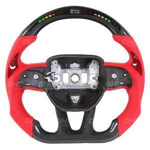 LED Sport Car Steering Wheel Compatible with Dodge Charger Chargersrt Challengersrt Carbon Fiber Steering Wheel