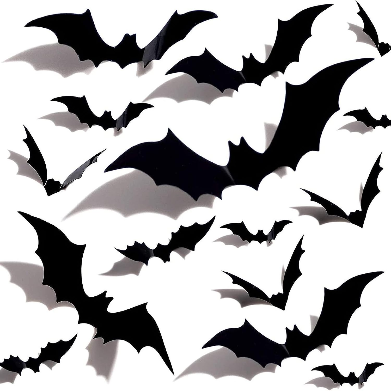 Halloween 3D Bat Wall Stickers Halloween Creepy Party Accessories 3D Bat  Wall Window Decoration Set