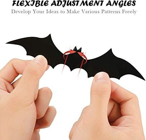 halloween 3D bats decoration plastic PVC black bat sticker DIY wall party decor cheap bat spider halloween decor