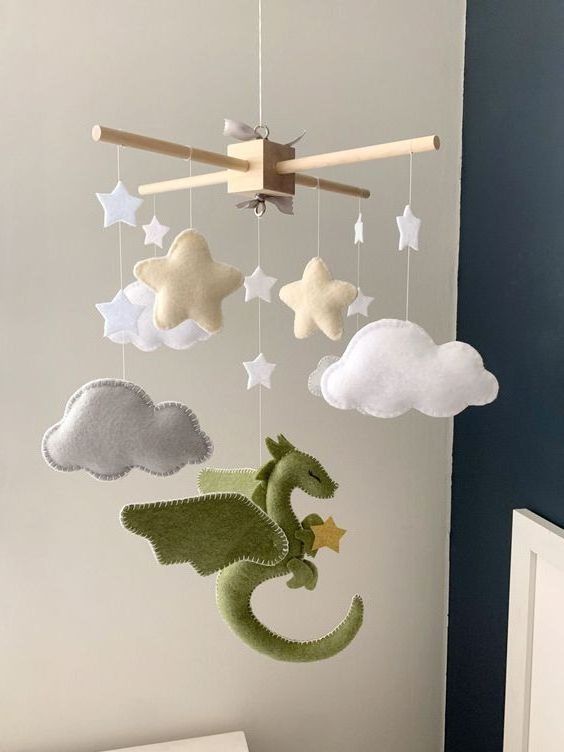 Dragon mobile baby mobile dragon fairy tale nursery baby decor