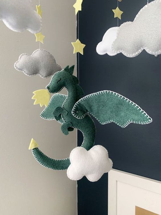 Dragon mobile baby mobile dragon fairy tale nursery baby decor